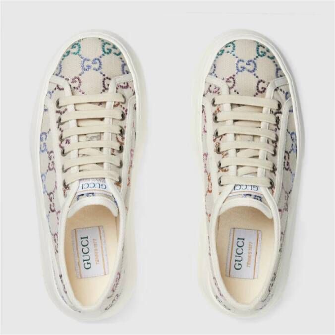 Gucci GG Kristal Lage Top Tennis Sneakers Gray Dames