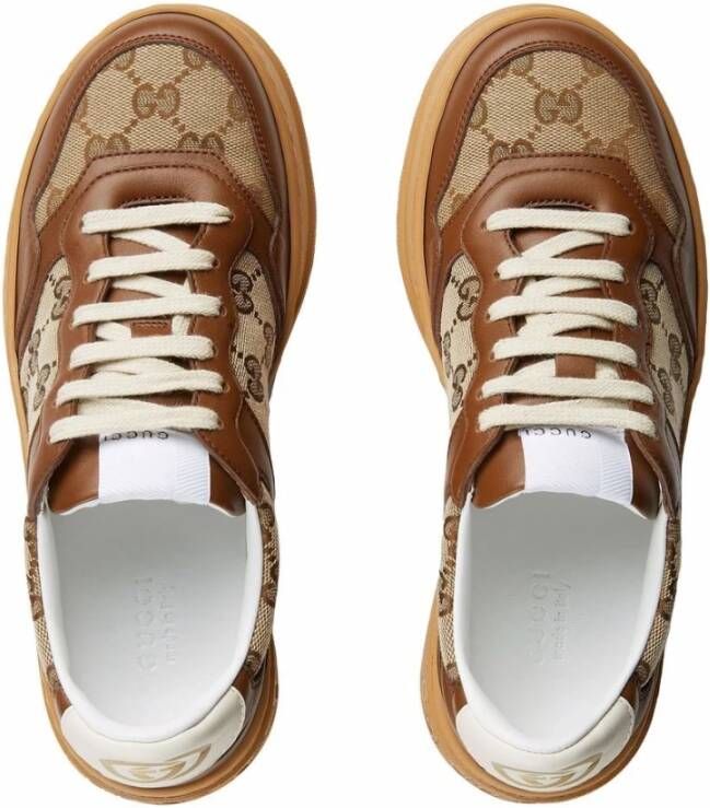 Gucci GG Supreme Canvas Low-Top Sneakers Brown Dames