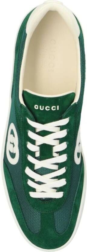 Gucci Groene Sneakers Mesh Logo Patch Green Heren