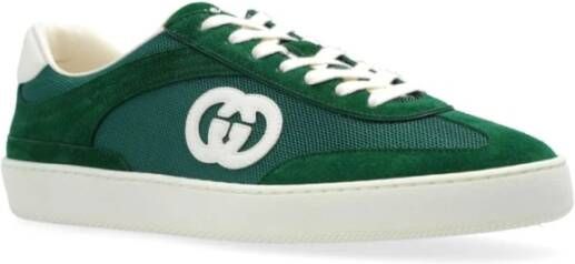 Gucci Groene Sneakers Mesh Logo Patch Green Heren