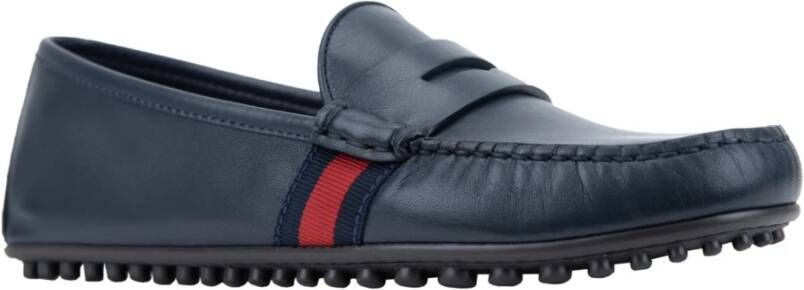 Gucci Heren Slip-On Loafers Leren Schoenen Blue Heren