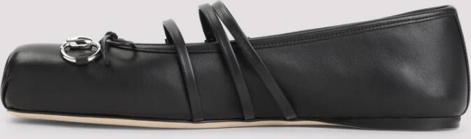 Gucci Horsebit Ballerina Leren Schoenen Black Dames