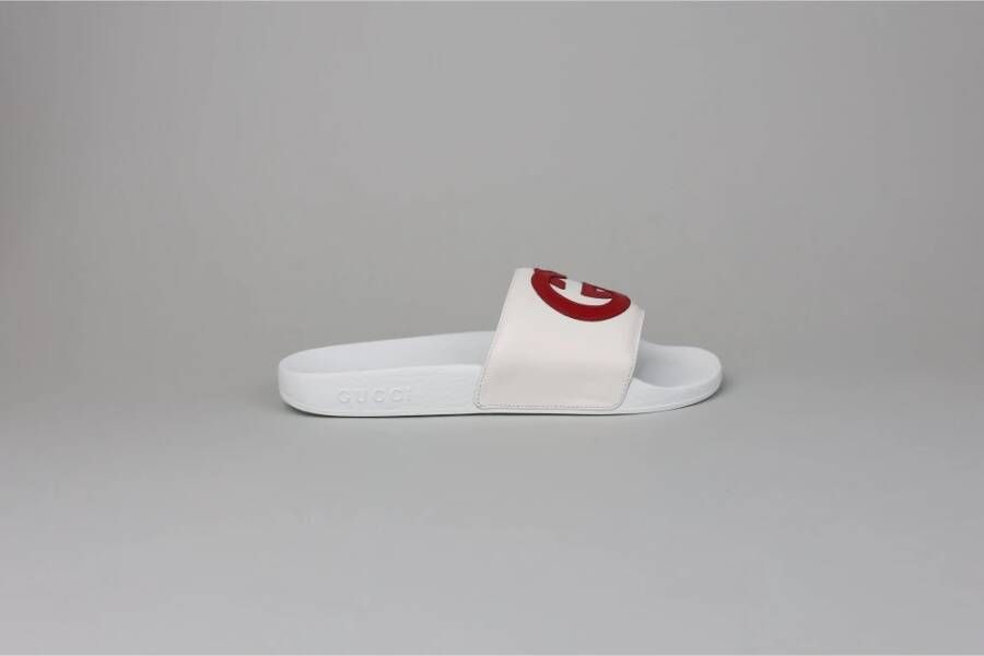 Gucci Interlocking G Leren Slide 'Wit' White Dames