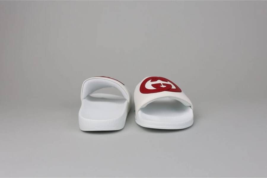 Gucci Interlocking G Leren Slide 'Wit' White Dames