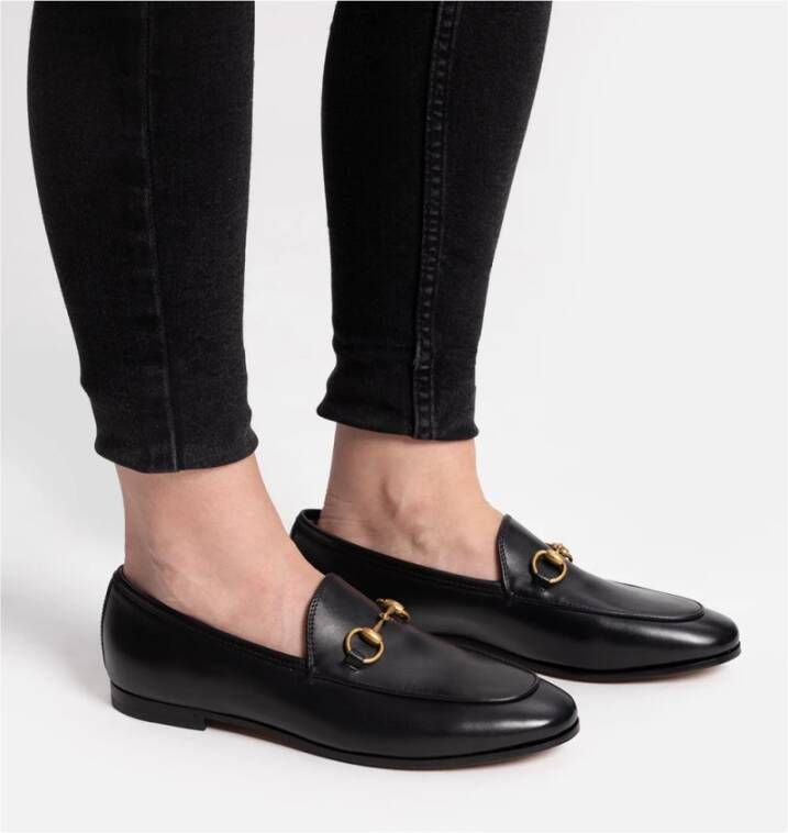 Gucci Jordaan Leren Loafers Black Dames