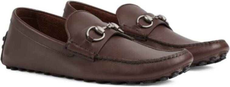 Gucci Koffiebruine leren rijloafers Brown Heren