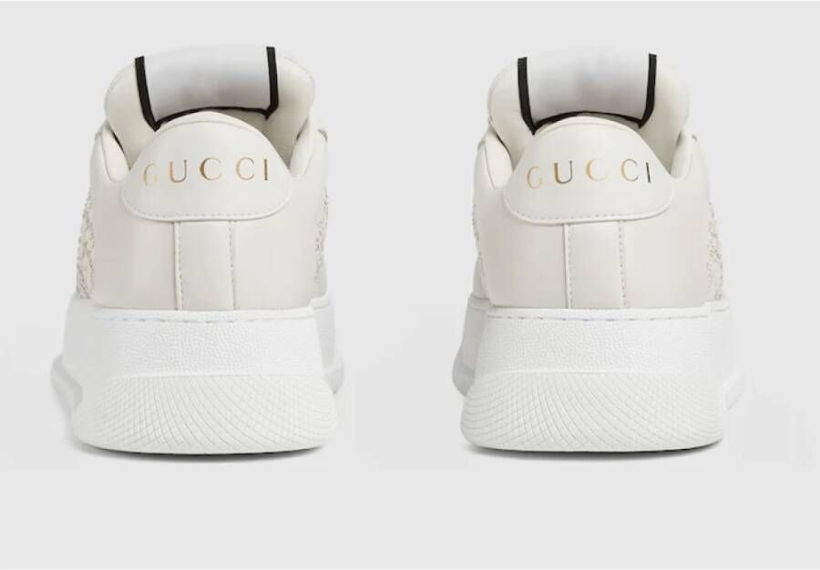 Gucci Kristalversierde Platform Sneakers White Dames