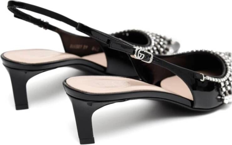 Gucci Kristalversierde Slingback Kittenhakken Black Dames