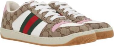 Gucci Lage GG Supreme stof sneakers Beige Dames