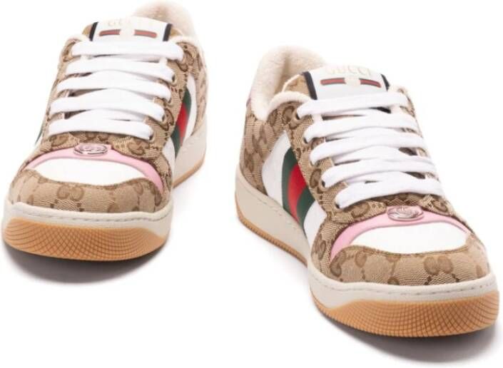 Gucci Lage GG Supreme stof sneakers Beige Dames