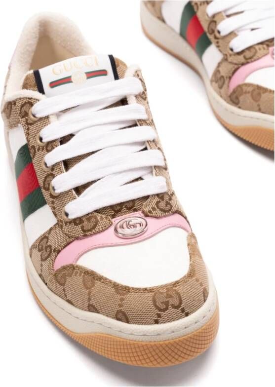 Gucci Lage GG Supreme stof sneakers Beige Dames