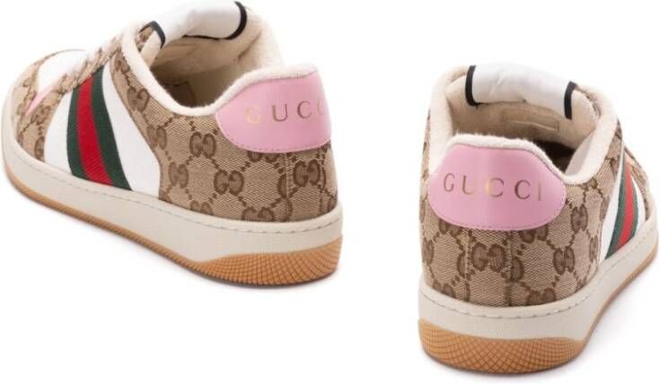 Gucci Lage GG Supreme stof sneakers Beige Dames