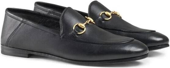 Gucci Zwarte Leren Horsebit Loafers Black Dames