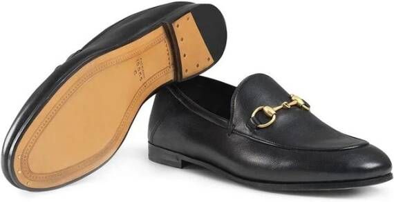 Gucci Zwarte Leren Horsebit Loafers Black Dames