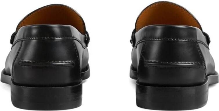 Gucci Leren Loafers met Horsebit Detail Black Heren