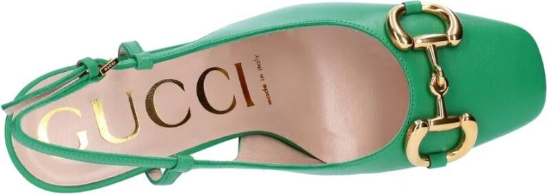 Gucci Leren Slingback Pumps Green Dames