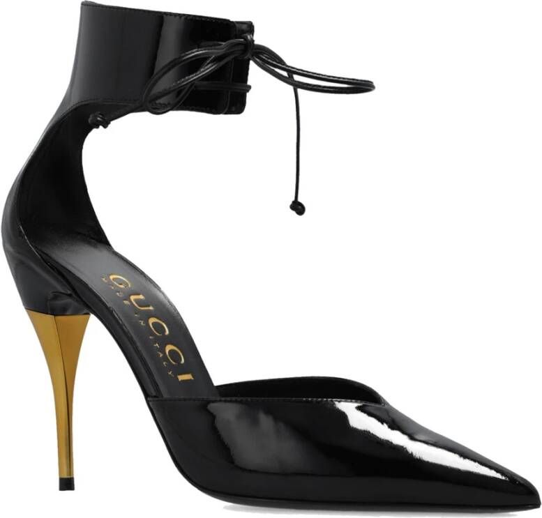 Gucci Leren Veterschoenen Black Dames