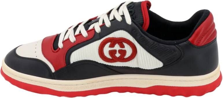 Gucci Logo Sneakers Leer Nylon Veters Rubber Multicolor Heren