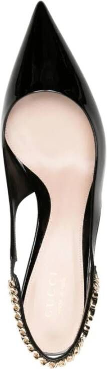 Gucci Nero Patent Leren Slingback Hakken Black Dames