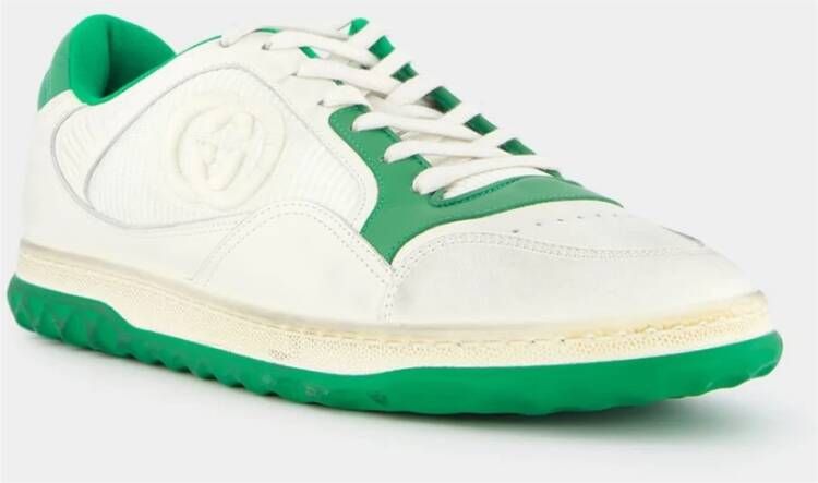 Gucci Off-White Groen Leren Sneakers White Heren