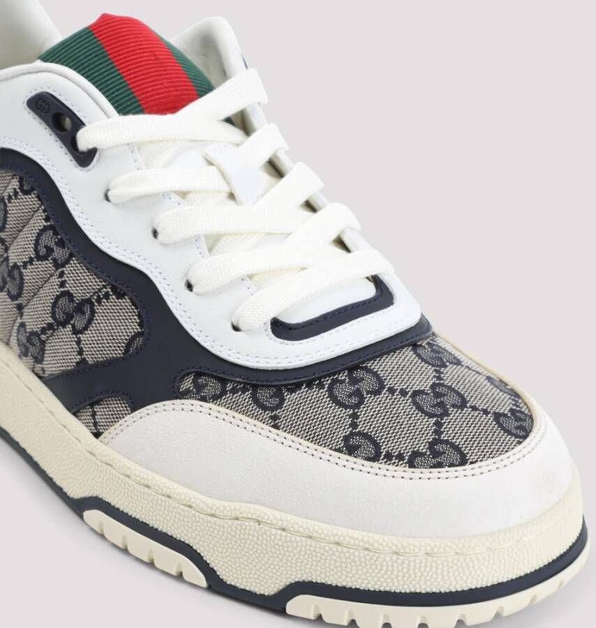 Gucci Re-Web Sneakers in Blauw en Wit Multicolor Heren