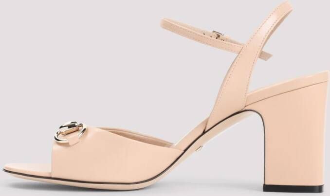 Gucci Roze Leren Horsebit Sandalen Pink Dames