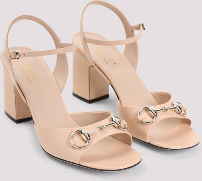 Gucci Roze Leren Horsebit Sandalen Pink Dames