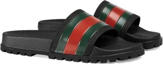 Gucci Signature Web Sandalen Zwart Black Heren