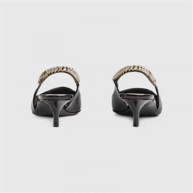 Gucci Signoria Slingbacks met Kettingdetail Black Dames