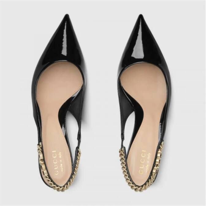 Gucci Signoria Slingbacks met Kettingdetail Black Dames