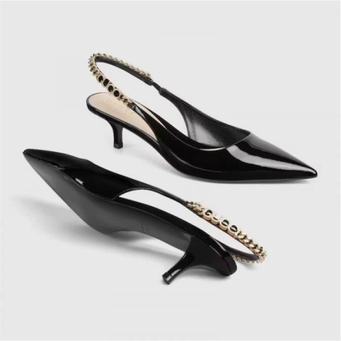 Gucci Signoria Slingbacks met Kettingdetail Black Dames