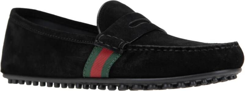 Gucci Suede Slip-On Loafers Black Heren