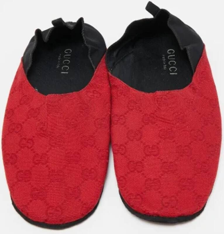 Gucci Vintage Pre-owned Canvas flats Red Dames