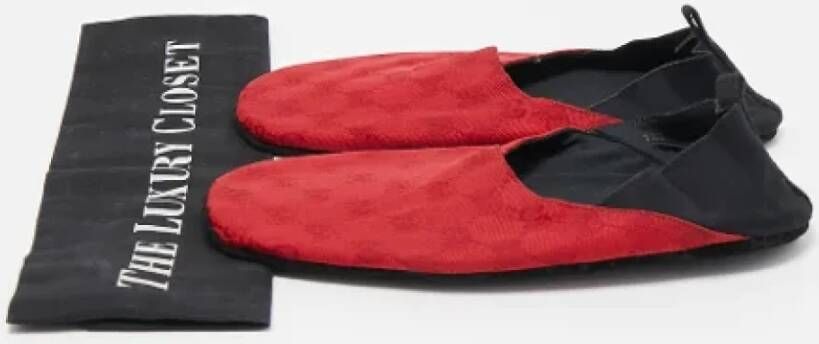 Gucci Vintage Pre-owned Canvas flats Red Dames