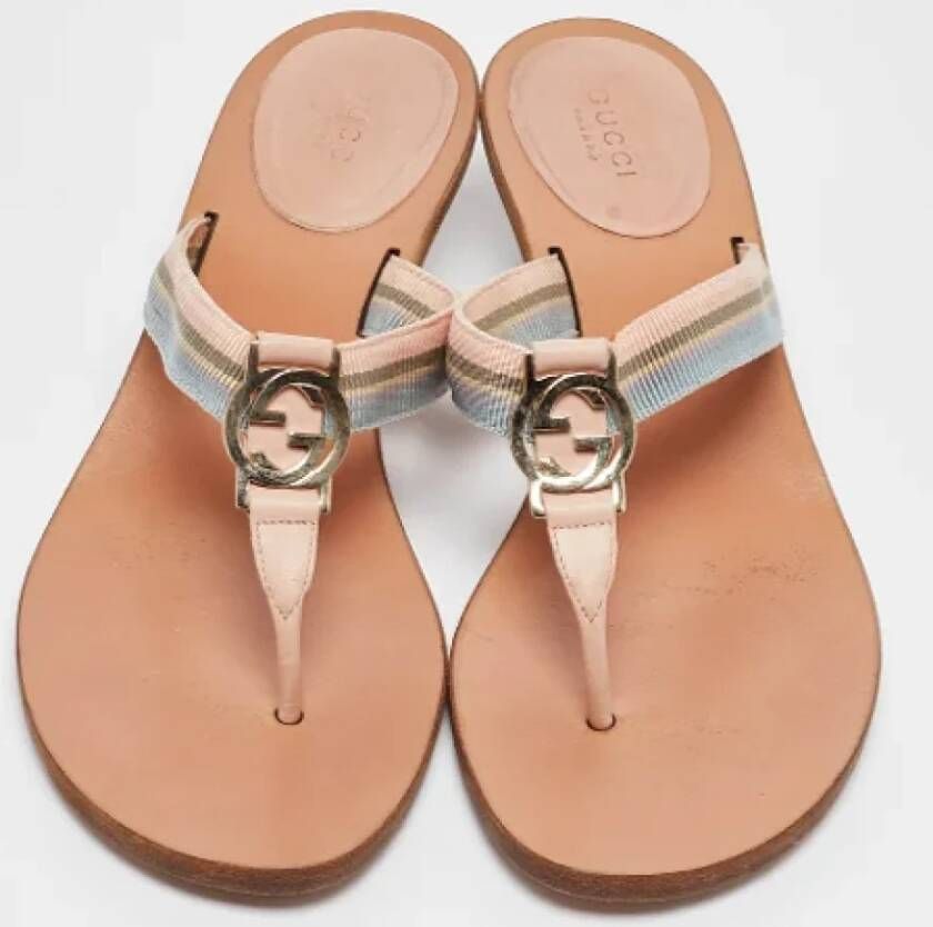 Gucci Vintage Pre-owned Canvas sandals Beige Dames