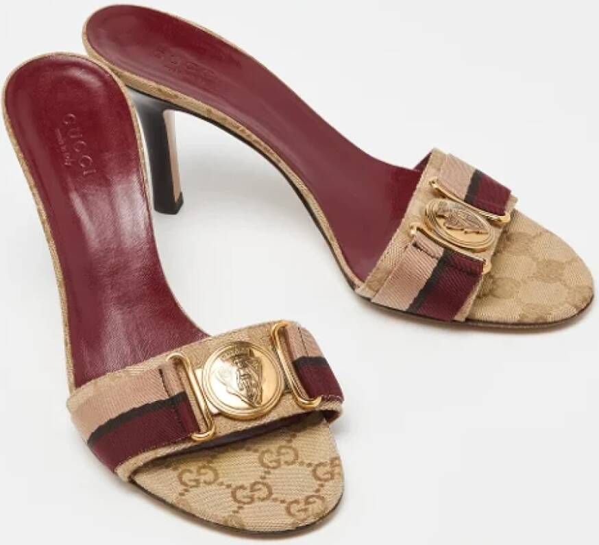 Gucci Vintage Pre-owned Canvas sandals Brown Dames