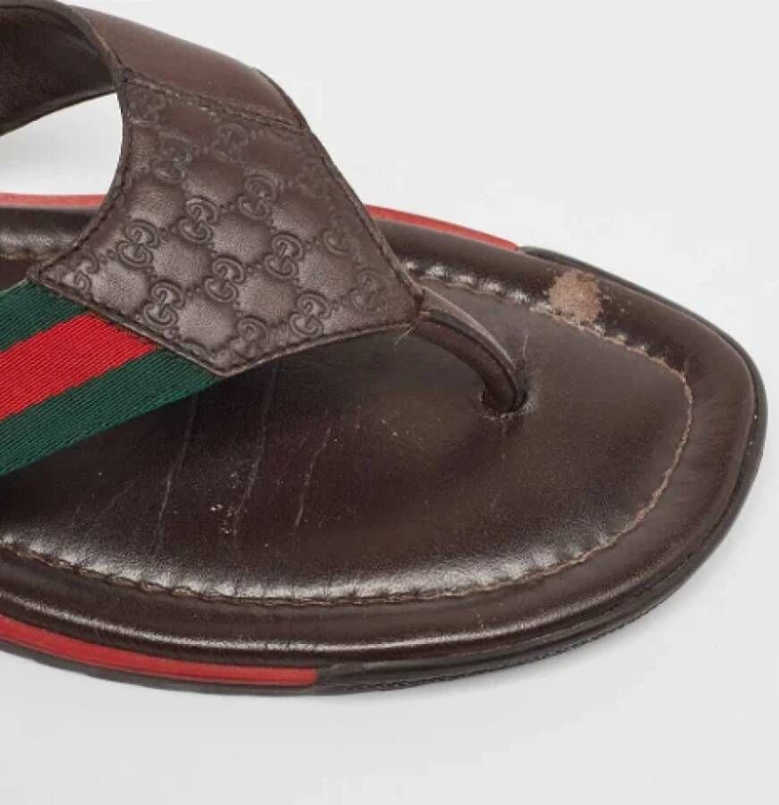 Gucci Vintage Pre-owned Canvas sandals Brown Heren