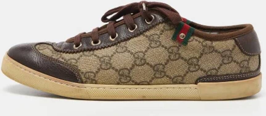 Gucci Vintage Pre-owned Coated canvas sneakers Beige Dames