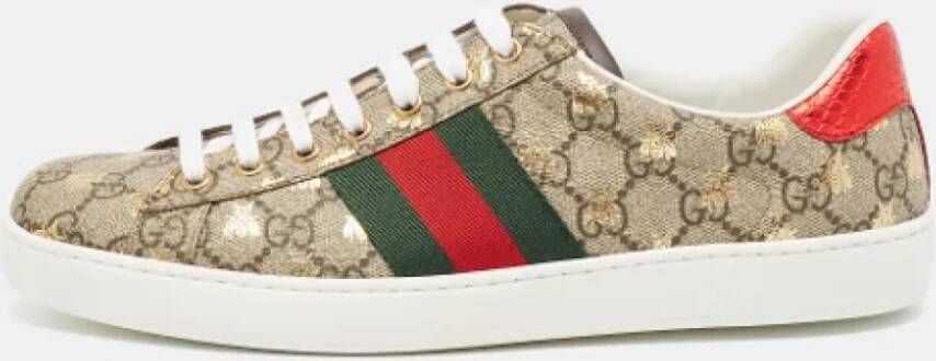 Gucci Vintage Pre-owned Coated canvas sneakers Beige Heren