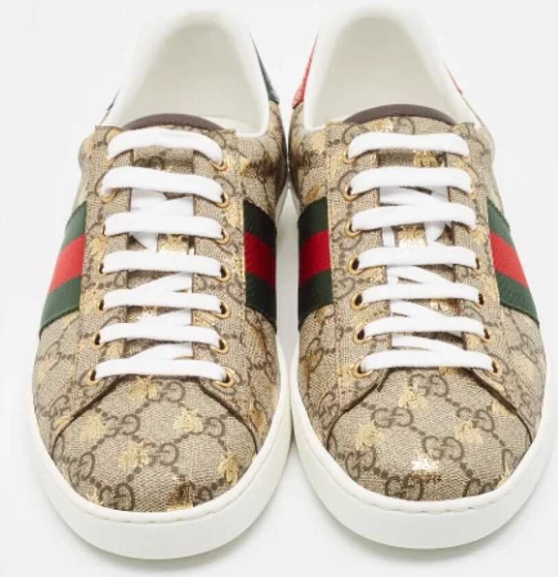 Gucci Vintage Pre-owned Coated canvas sneakers Beige Heren