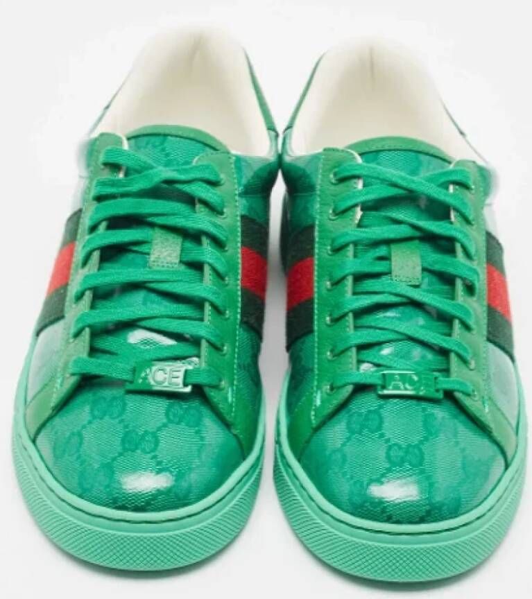 Gucci Vintage Pre-owned Coated canvas sneakers Green Heren