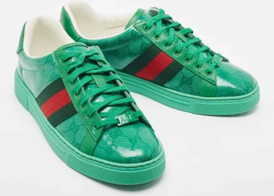 Gucci Vintage Pre-owned Coated canvas sneakers Green Heren