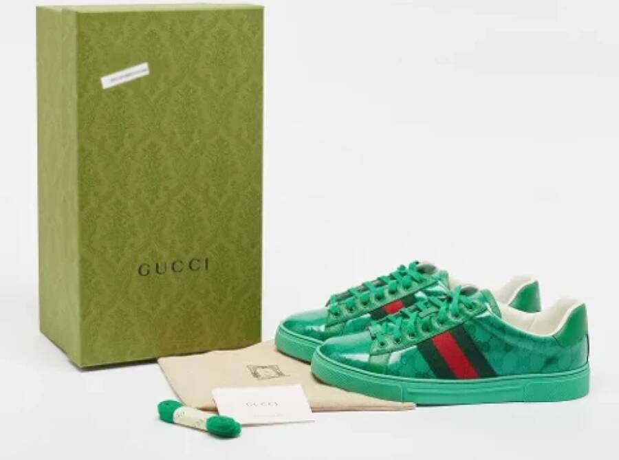 Gucci Vintage Pre-owned Coated canvas sneakers Green Heren