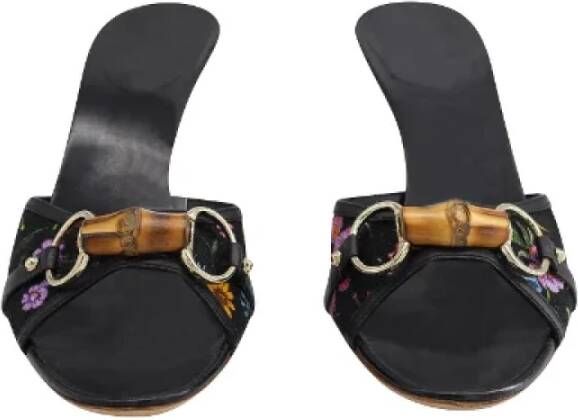 Gucci Vintage Pre-owned Cotton sandals Black Dames