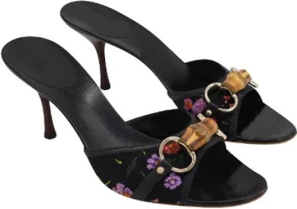 Gucci Vintage Pre-owned Cotton sandals Black Dames