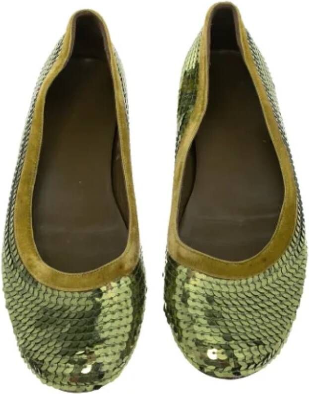 Gucci Vintage Pre-owned Fabric flats Green Dames