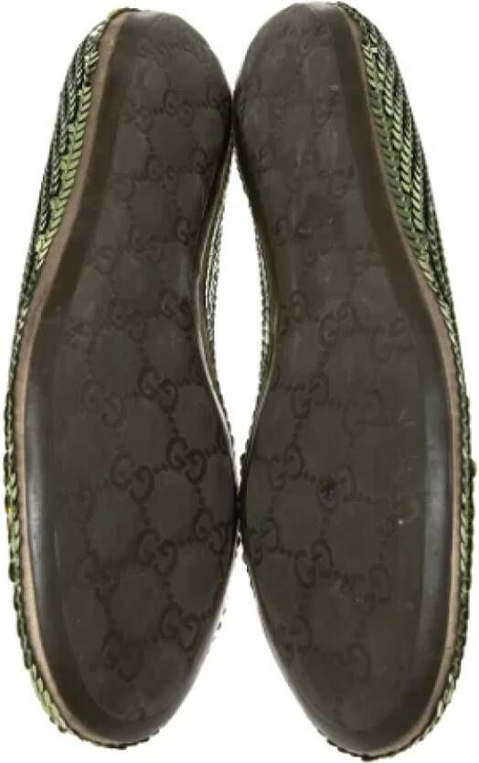 Gucci Vintage Pre-owned Fabric flats Green Dames