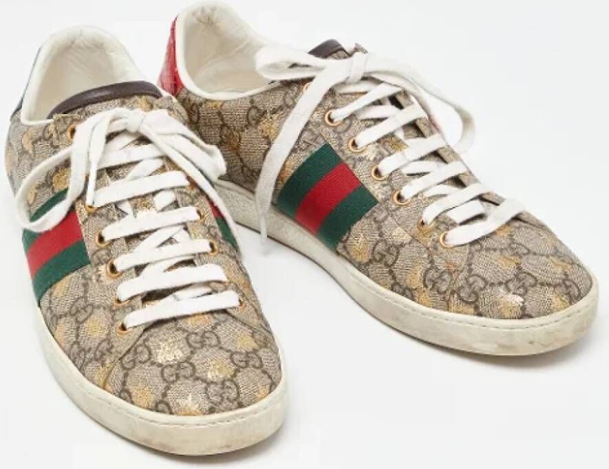 Gucci Vintage Pre-owned Fabric sneakers Beige Dames