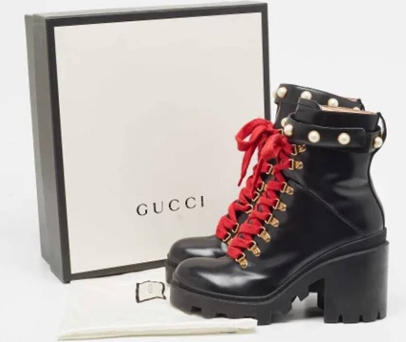 Gucci Vintage Pre-owned Leather boots Black Dames