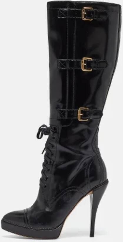 Gucci Vintage Pre-owned Leather boots Black Dames